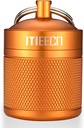 Sleutelhanger Pillenhouder, Doos, Aluminium, Waterdichte Container, Pillen Organisator voor Buiten Reizen Camping, Grootte: 1,6 x 1,6 x 2 in (Orange)