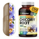 BIO KRAUTER Chicory Fiber Supplement - 1200 mg Sterkte - 250 Telling - Chicory Root Powder - Inulin Capsules for Dispatitive Support - Vegan