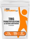 BulkSupplements.com TMG Powder - trimethylglycine als Betaine Anhydraat, TMG Supplement - Unflavored & Gluten Free, 1.5g per Serving, 100g (3,5 oz) (Pack of 1)