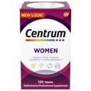 Multivitamine centrum pour femmes, supplément multivitamine/multiminérale avec fer, vitamine D3, vitamine B et vitamines antioxydantes C et E, sans gluten, ingrédients non OGM - 120 Nombre