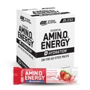 Optimale voeding Amino Energy Plus Hydration Packets, On-The-Go Energy Powder Stick Packs, Aardbei Burst, 25 Tellen