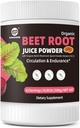 Beetwortelpoeder 7000mg, hoog geconcentreerd biologisch Beetsappoeder met Reishi Mushroom, Superfood Supplement Beetworteldrank voor circulatie en endurance, veganist, suikervrij