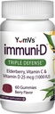 ImmuniD Vlierbessen Gummies van YumVs Triple Defense Vitamines met Sambucus Vlierbessen, Vitamine C & Vitamin D 