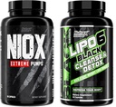 Nutrex Research NIOX Extreme Pumpsc et Lipo6 Détox et nettoyage - Supplément de nitrate d'arginine NO3-T avec vitamine C et AstraGin - Colon Cleanser et désintoxication pour les femmes et les hommes