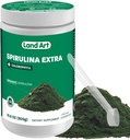 Land Art Certified Organic Fresh Spirulina Extra Powder 300g - Verbeterd met Bio available Chlorofyl Toegevoegd - Niet gearomatiseerd - Clean Source - 3rd Party Tested - Meetlepel Binnen