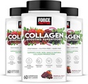 FORCE FACTOR Collageen Boosting Superfoods, Vegan Collageen Booster for Women, With Biotin, Hyaluronic Acid, and Vitamin C, For Hair, Skin, Nails, & Joint Support, Tropical Fruit, 180 Soft Chews, 3-Pack