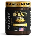 Biologische Himalaya Shilajit Resin met Fulvinezuur, Humic Acid, 85+ Minerals- Gold Grade Plus - 100g, 1000 mg per portie - Energie, Uithoudingsvermogen, Hersenondersteuning - Made in The USA