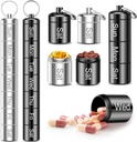 Weekly pil Organisator, QuwaYee draagbare kleine pil geval Keychain pil houder voor reizen, 2 Pack metalen pil geval waterdichte dagelijkse geneeskunde pil Organisator voor vitamine, visolie, supplement