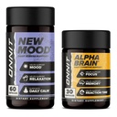 ONNIT Premium Alpha Brain Bundle - Nootrope Brain Supplement (30 tellingen) voor Focus, Concentratie & Geheugen + Nieuwe Mood Supplement voor Stress Relief, Slaap en Mood (60 telling)
