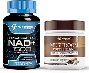 WELZIJN LABSRX NAD+ Supplement Capsules 1500mg - Paddestoel Koffie Blend
