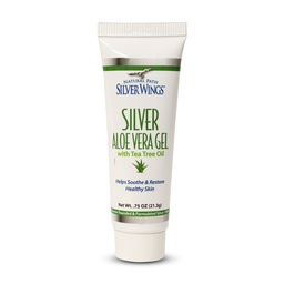 Natuurlijke pad Zilveren Vleugels 200ppm Zilver met Aloë Vera Gel en Tea Tree Oil - verzachtende huidverzorging - 0,75 oz