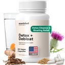 Santé Naturelle Nourri Detox + Debloat - Lait Thistle & Dandelion Supplément végétalien pour les femmes - Bloating Relief & Digestion Support - 60 Capsules