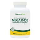 Natures Plus Mega B-150 Complex - 90 Sustained Release Vegetarische tabletten - Maximale Potentie B Complex Vitamine Supplement -Gluten Free - 90 Servings