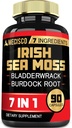 7in1 Irish Sea Moss Capsules 6750 Mg avec racine de bradderwrack et de dard, curcuma, vinaigre de cidre de pomme - Pilules de Seamos crues pour les cheveux, la peau, la santé de la thyroïde - 90 capsules pour 3 mois d'approvisionnement