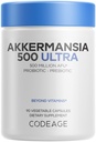 Codeage Akkermansia Muciniphila Probiotic Ultra - High-Potency 500M AFUs Akkermansia Probiotic Supplement - Enhanced Daily Probiotic & Prebiotic, Chicory Inulin - 3-maand levering - 90 Capsules