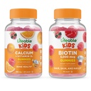 Lifeable Biotin Kids + Calcium met vitamine D Kids, Gummies Bundle - Grote Proeverij, Vitamine Supplement, Glutenvrij, GGO-vrij, Kauwbare Gummy