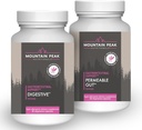 Mountain Peak Nutritionals Permeable Gut & Digestief Support Combo Pack - Gut Lining & Gastro-intestinale Gezondheid - Enzymen, Probiotica & Voedingsondersteuning - 90 Vegetarische Capsules Elk