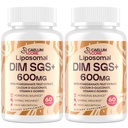 Liposomale DIM SGS Supplement - Hormone supplement voor vrouwen en mannen, Estrogeen Supplementen bevat Sulforaphane Glucosinolaat, Vitamine E, Granaatappelfruit - Ondersteuning Detox en Antioxidant (2 Pack)