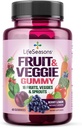 LifeSeasons Fruit & Veggie Gummy Supplement - 16 Fruit Groenten & Spruitjes - Vitaminen Mineralen & Antioxidanten - Voedingsondersteuning voor Immuniteit & Wellness - 3X Meer Potent - 60 Gummies