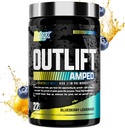 OUTLIFT Amped Max Dosed HIGH STIM Pre Workout Powder, 6G Citrulline, 3.2G Beta Alanine, Alpha GPC, CognatiQ, Extreme Energy, Massive Pumps, Electrolytes, Nootropics Blueberry Lemonade - 22 Serv