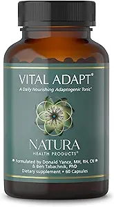 Supplément vital pour l'adaptation des produits de santé Natura - Tonique adaptogène quotidien pour le soutien de la fonction endocrine - avec Rhodiola, Ashwagandha, Cordyceps, Reishi (60 capsules)