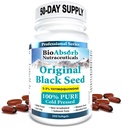 Bio Absorb Black Seed Oil Capsules pressées à froid. 200 softgels, 500mg (approvisionnement de 50 jours). Pas d'arrière-goût.