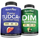 Nutrivein Premium TUDCA en DIM Supplement Bundle: High-Absorptie TUDCA Supplement en DIM voor Detox, Balance en Well-Being