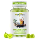 Magnesium Complex Gummies voor volwassenen: Triple Magnesium Supplement met Magnesium Glycinate Malate Taurate voor mannen Vrouwen Ondersteuning Slaap Mood Balanced Bones Muscle Health Sugar Free Biologische 60CT