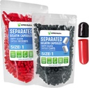 XPRS Nutra Size 1 Gelatin Separated Capsules - 1000 Count Empty Pill Capsules Separated in Bags- Empty Pills for DIY Supplement Filling (Black/Red)