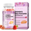 Gommies multivitamines sans sucre de Totaria pour femmes 14+ avec/Iron, Inositol, Folate, Biotine, Gommy multivitamines quotidiennes pour femmes avec/Vitamine A, C, B, D3, K2, pour les cheveux, la peau, l'énergie, Immune, parfum de fraise
