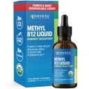 USDA Organic Vitamin B12 Liquid Drops - Methylcobalamine for Enhanced Energy and Nervial System Support - 30 Servings - Highly Bio available for Absorptie - Non-GMO, Vegan, Aardbei Smaak, 1 Fl Oz