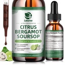 Citrus Bergamot Liquid Drops - Natural Supplement met Soursop, Red Gist Rice, Knoflook, Olive Leaf, Black Pepper - Hoge Absorptie - Ondersteuning Algemene Wellness* - Soursop Bitters Liquid, 2 Fl Oz