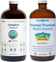LIQUIDEHEALTH Complete Multiple & Prenatal/Postnatal Multiple Liquid Vitamin Bundle - Adult Daily Multivitamines for Men & Women, Immuun Support, Prenatale/Postnatal Multiple Liquid Vitamin Bundle - USA Made, Vegan