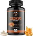 Cordyceps Organic Dietary Supplement - Natural Energy Boost and Respiratory Health Support with Cordyceps Militaris, Clinically Backed, Non-GMO & Allergenen-Free 
