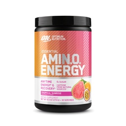 Optimale voeding Nieuwe smaak Amino energie - Pre-workout met groene thee, BCAA, Aminozuren, Keto vriendelijk, Green Coffee Extract, Energiepoeder - Tropische zonsopgang, 30 porties (Verpakking mei Vary)