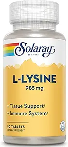 Solaray L-Lysine - 90 tabletten - Ondersteuning van weefsel en immuunsysteem - Veganistisch, niet-GMO - 30 porties