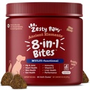 Zesty Paws Honden Multivitamine, Kauwbare Honden Vitaminen en Supplementen voor Hip & Gezamenlijke, Huid & Coat, Omega 3 Visolie voor Honden Senior & Puppy Multivitamine - Bison- 90ct
