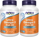 NOW Supplementen, Ultra Omega-3 Molecuully Distilled and Enteric Coated, 90 Softgels (pack van 2)