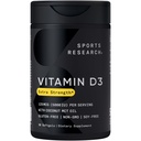 Sportonderzoek Vitamine D3 5000 IE met kokos-MCT-olie - vitamine D-supplement met hoge potentie voor immuun- en botondersteuning - niet-GMO-verifieerd, glutenvrij en sojavrij