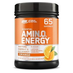 Optimale voeding Amino Energy - Pre-workout met groene thee, BCAA, Aminozuren, Keto vriendelijk, Green Coffee Extract, Energiepoeder - Oranje Koeler, 65 Servers (Verpakking mei Vary)