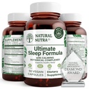 Natuurlijke Nutra Ultimate Slaapformule, kamille ter ondersteuning van ontspanning en vermindering van nachtangst, Help je vallen Slaap Sneller, 50 capsules