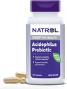 Natrol Acidophilus Probiotic 100 mg, Dieetsupplement voor gezonde darmfunctie, Digestieve Health Capsules voor volwassenen, 100 capsules, Tot een 33 dagen durende levering