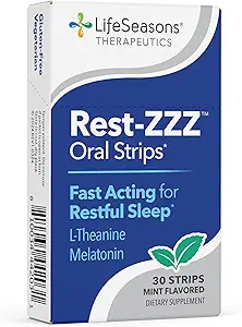 Rest-ZZZ Orale Strips - Krachtige slaapondersteuning Supplement - Vallen slapen en blijven slapen - Kalmeren Zenuwstelsel - Natuurlijk Gemakkelijke spanning en rusteloosheid - Laag dosis Melatonine GABA & kamille - 30 porties