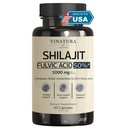 VINATURA Shilajit voor mannen en vrouwen - 1000mg Pure Himalaya Shilajit Capsules, gestandaardiseerd tot 50% Fulvinezuur - 60 capsules