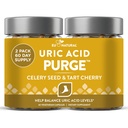 Purge ! Flush d'acide urique – Manger et boire ce que vous voulez – Détox et nettoyer avec extrait de graines de céleri, Tart Cherry & Chanca Piedra pour un soutien articulaire efficace et mobilité active – 120 capsules vegan douces