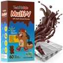YUM-V'S - Ours au chocolat à croquer multivitamine pour enfants - Supplément multivitamine pour enfants - 16 vitamines et minéraux - Vitamines incluant le complexe D, Zinc, C, B et plus, 60 Count Pack de 1