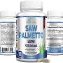 Extra Strength Saw Palmetto - 45% Extrait Prostate Supplément, Diminution Urination fréquente, DHT Blocker pour la croissance des cheveux, Non-OGM, 100 Capsules