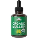USDA Organic Mullein Leaf Drops for Longs, Respiratory Health, Detox, Cleanse. Hoge biologische beschikbaarheid voor vrouwen, mannen, kinderen. Liquid Tinctuur Supplement. Sooth Longs, Cough, Congestie. Vetan, Zero Sugar