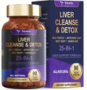 Nettoyer le foie Détox et réparer 25-en-1 avec le chardon de lait, racine de pissenlit, betterave, extrait d'artichaut pour foie santé Herbe de soutien du foie vitamines Zinc, Choline 90 Capsules végétaliennes