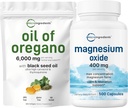 Micro Ingrediënten Olie van Oregano Softgels 6.000mg Per Serving & Magnesium Oxide 400mg Bundle Pack 